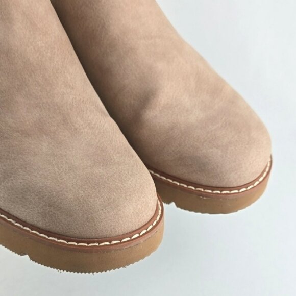 Naturalizer Women's Carlena Tan Ankle Boots Block Heel Buckle Creme Brulee Sz 7W - Picture 6 of 15